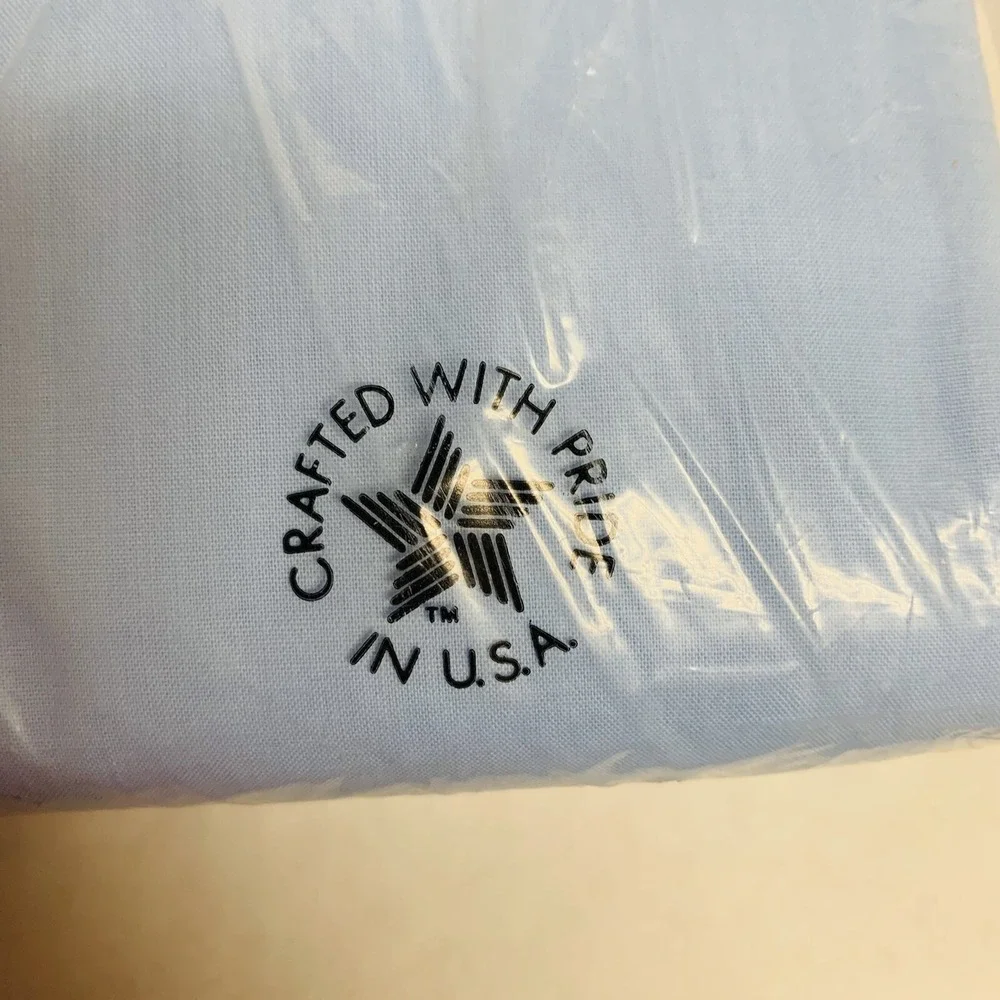 Vintage Fieldcrest Blue Full Flat No Iron Percale Sheet Made in USA NOS NEW